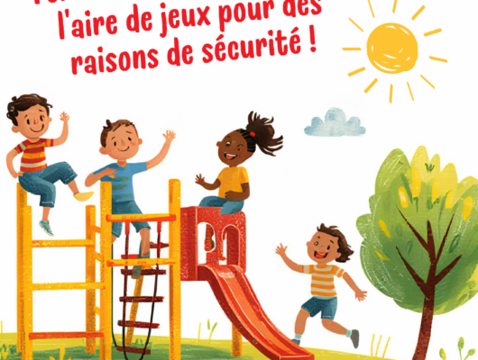 Fermeture de aire de jeux Ecole